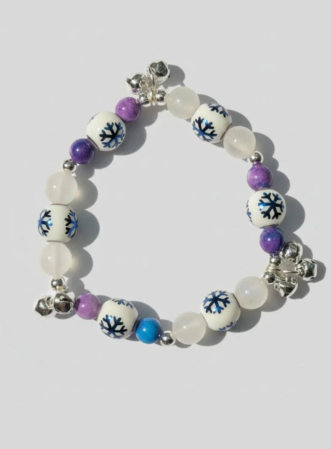 Dyed Purple Jade/ White Moonstone/ Snowflakes