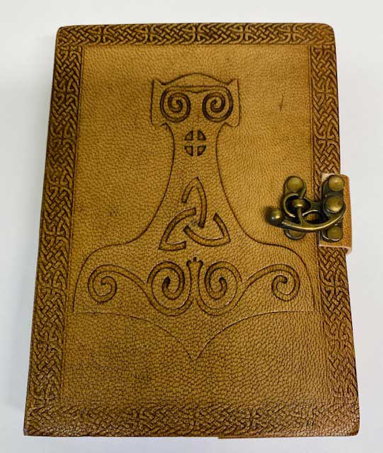 5" x 7" Thor Hammer Embossed leather journal w/ latch