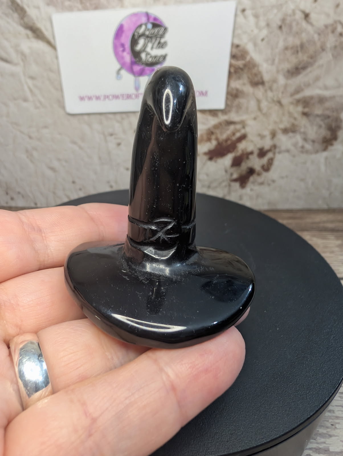 Black Obsidian witch/wizard hat