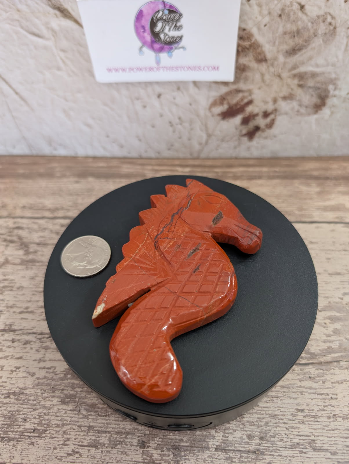 Red Jasper flat seahorse