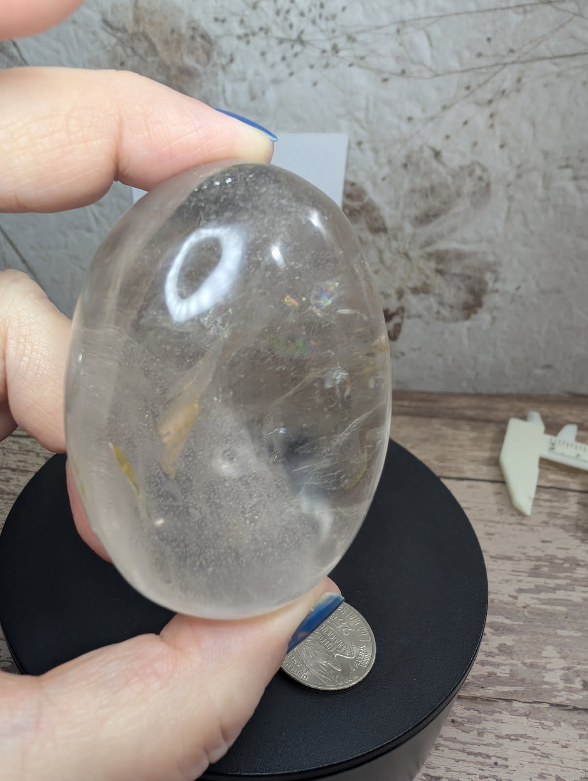 Clear Quartz large palm stone