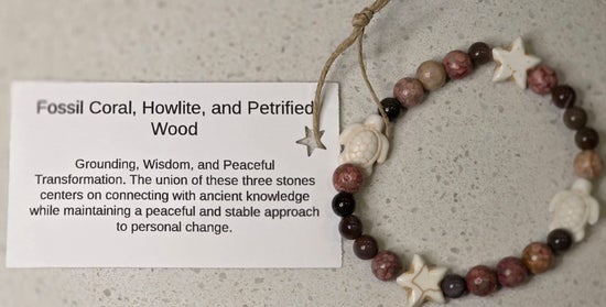 Fossil Coral/ Howlite/ Petrified Wood/ Turtle