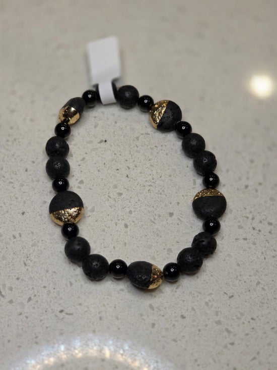 Black Tourmaline/ Lava Rock