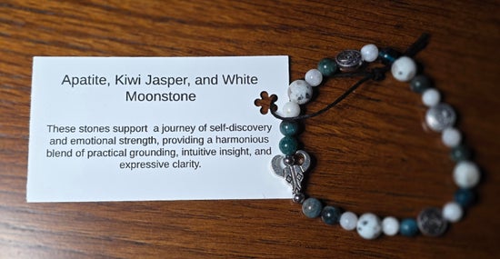 Apatite/ Kiwi Jasper/ White Moonstone