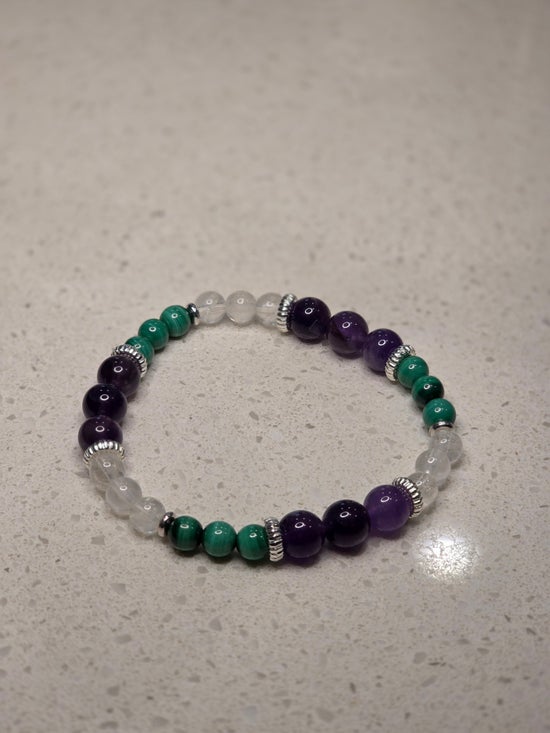 Amethyst/ Clear Quartz/ Malachite