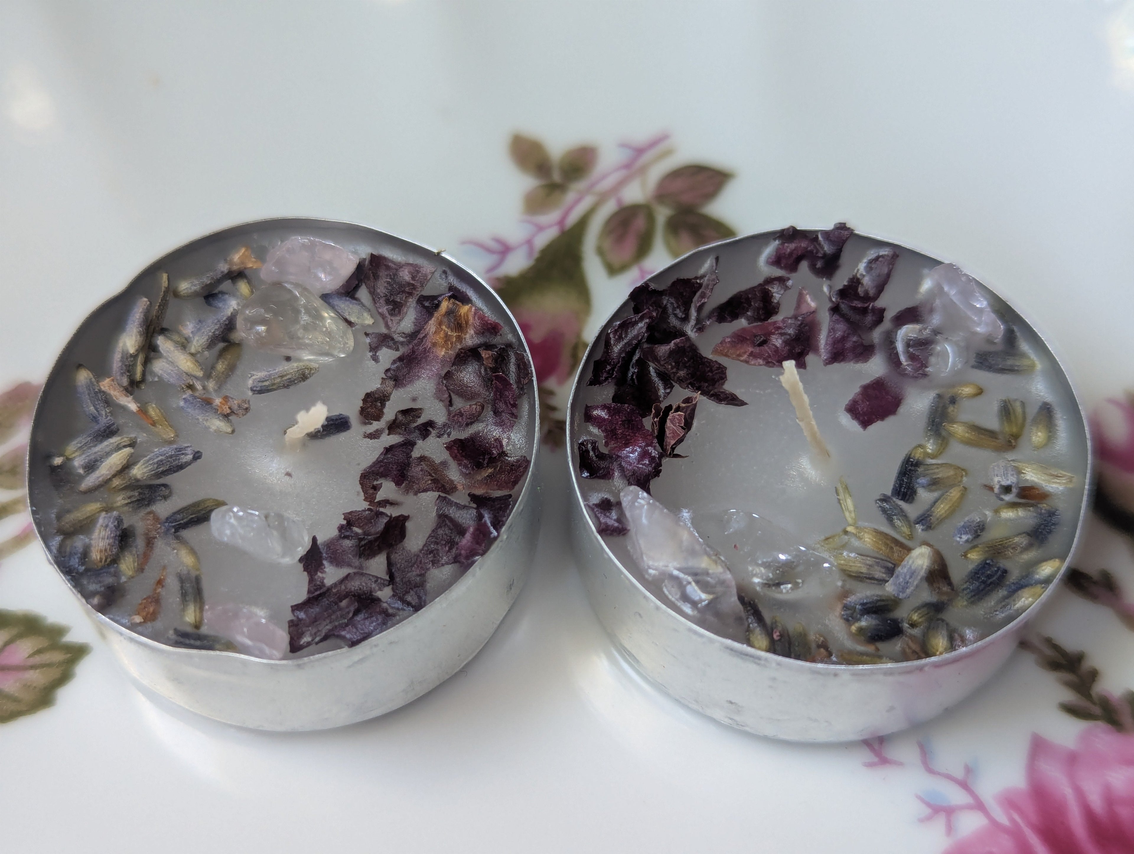 Mini Glamour Love Spell Kit | Rose Quartz, Lavender Tea Lights & Rose Himalayan Salts