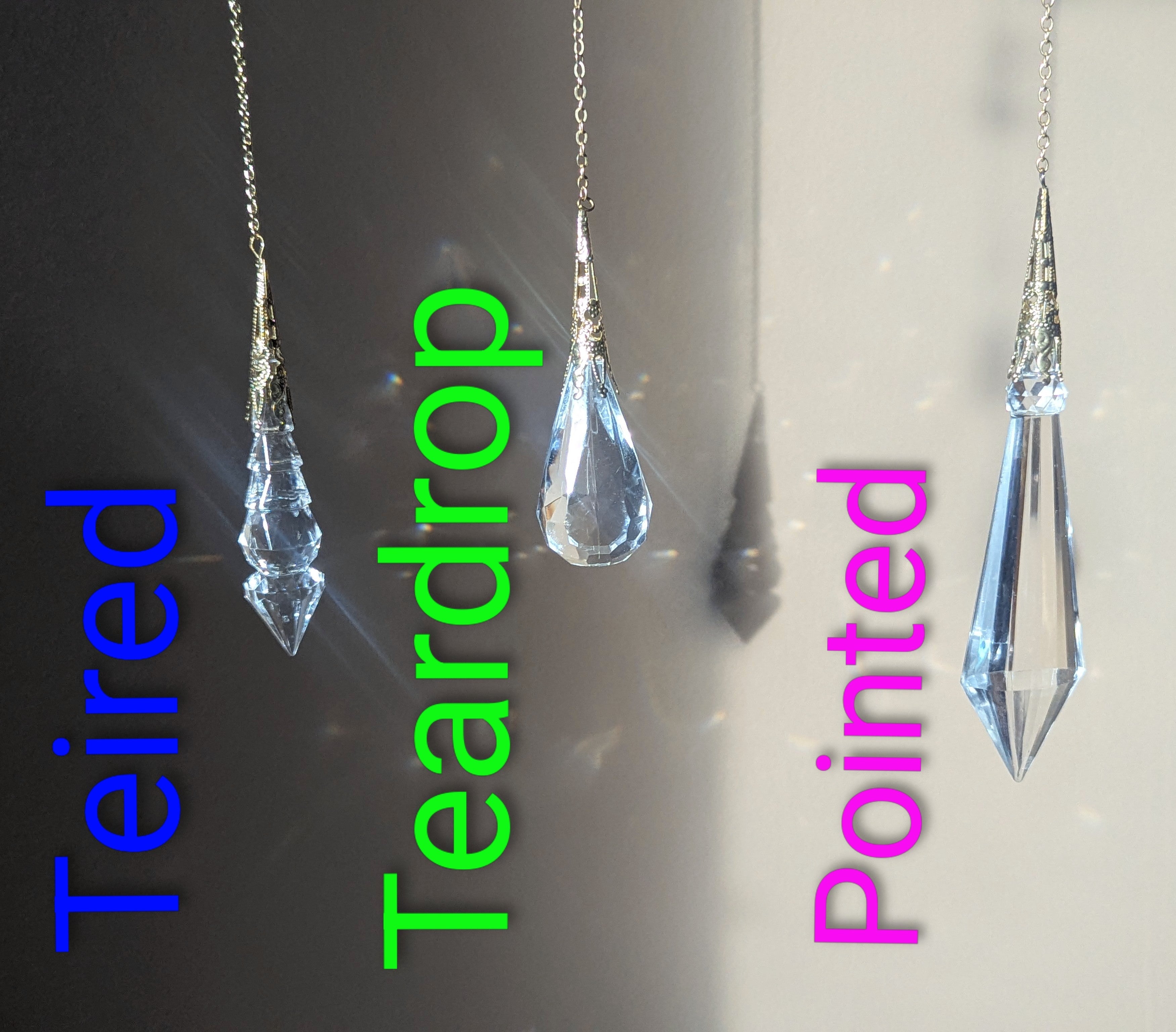 Faceted Crystal Pendulum Suncatcher - 7-Inch Chain | Home Decor | Divination Tool | Rainbow Maker