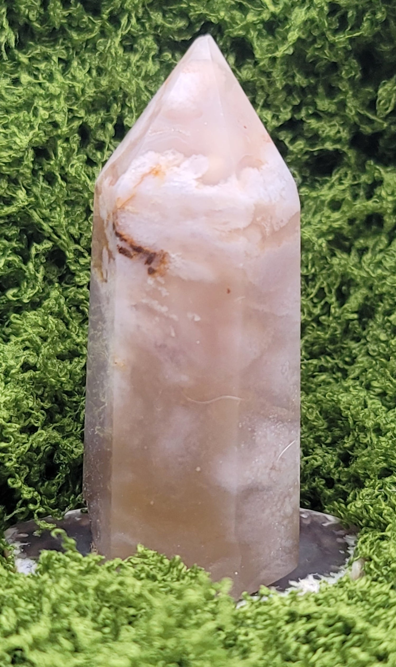 3" Flower Agate Tower