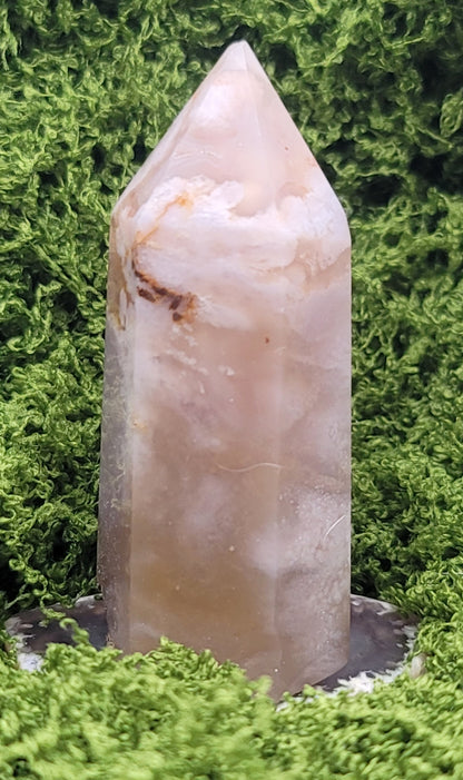 3" Flower Agate Tower
