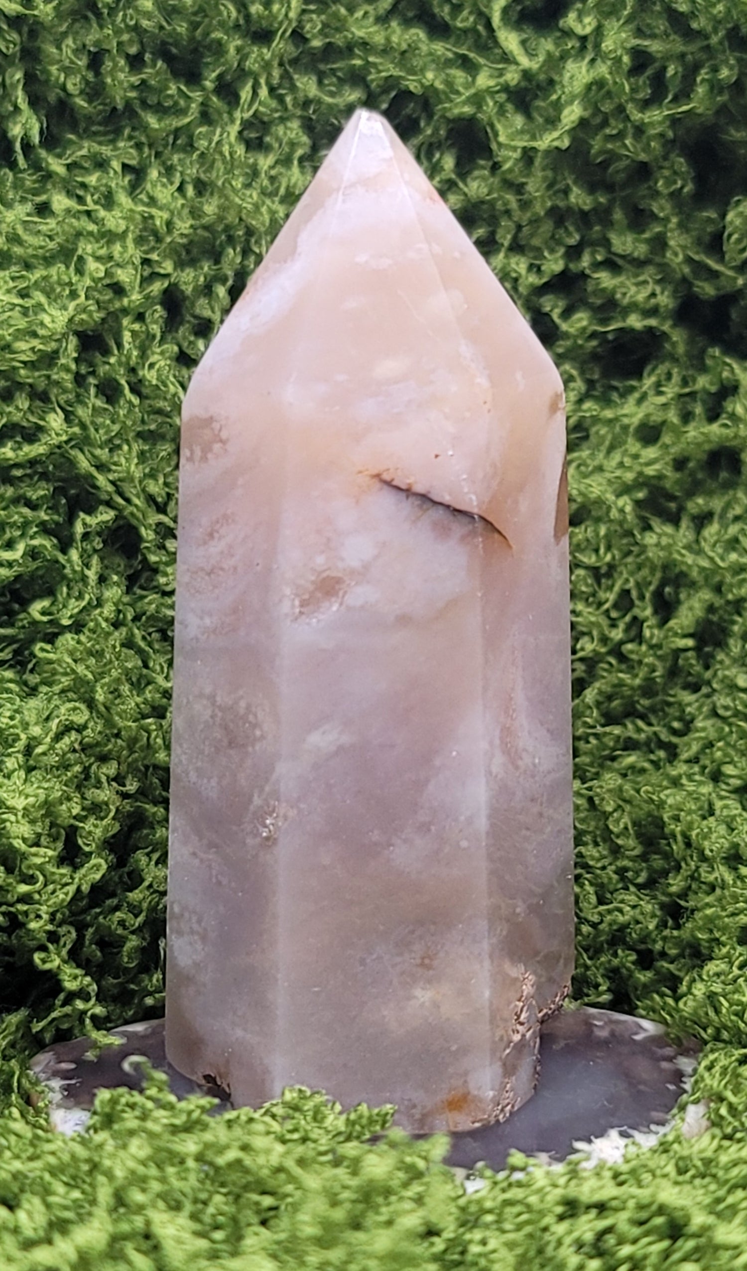 3" Flower Agate Tower