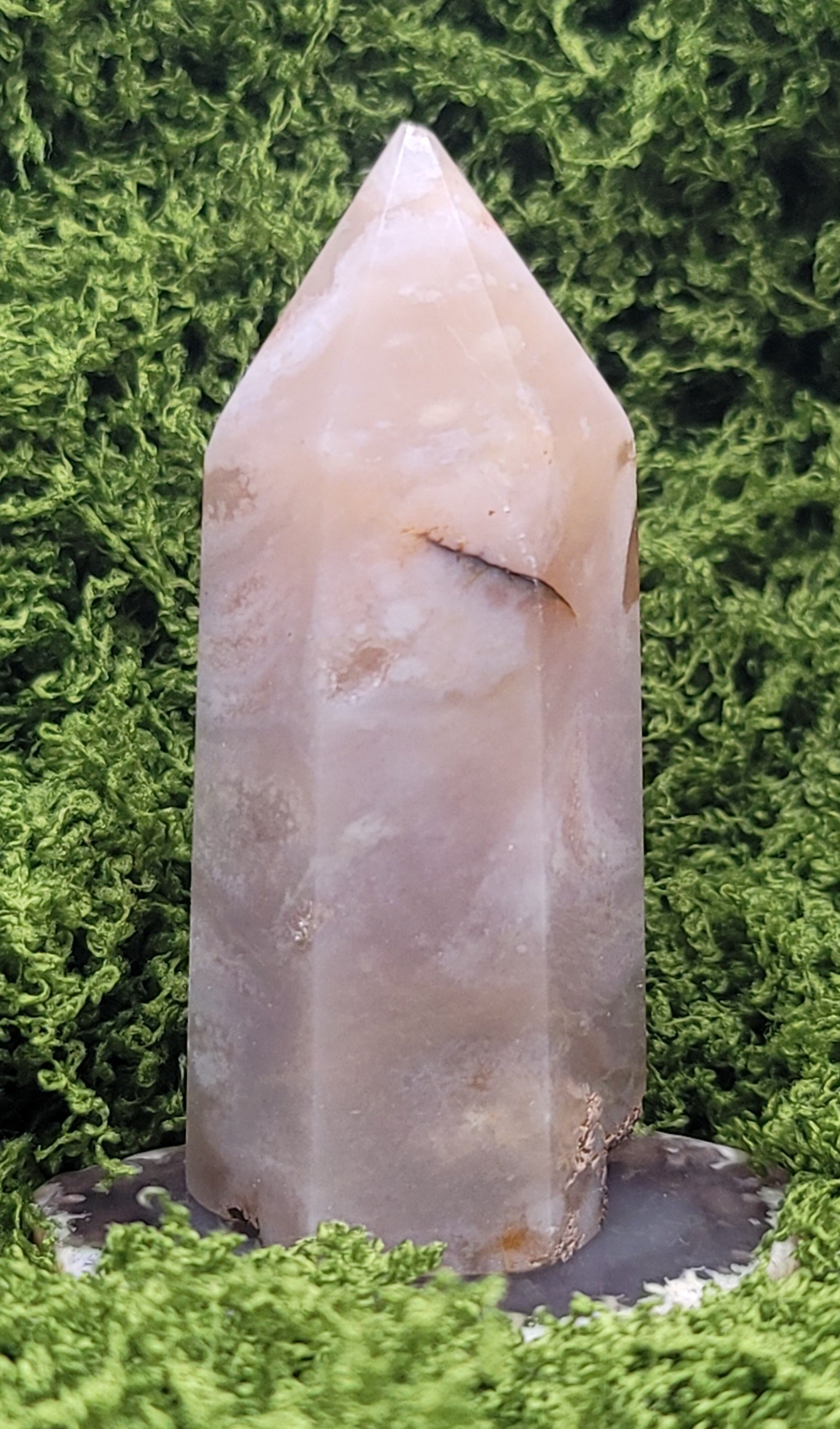3" Flower Agate Tower
