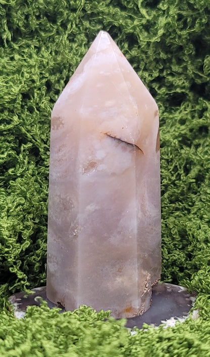 3" Flower Agate Tower