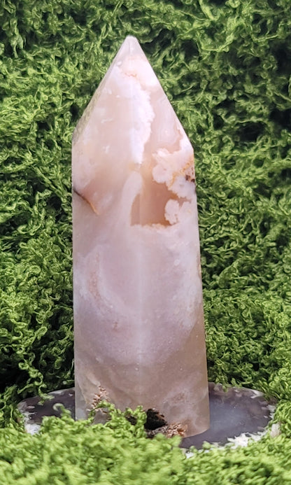 3" Flower Agate Tower
