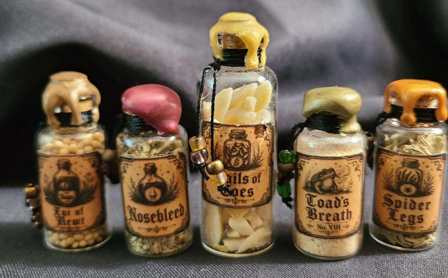Cabinet of Curious Ingredients Set I - Decorative Potion Bottles