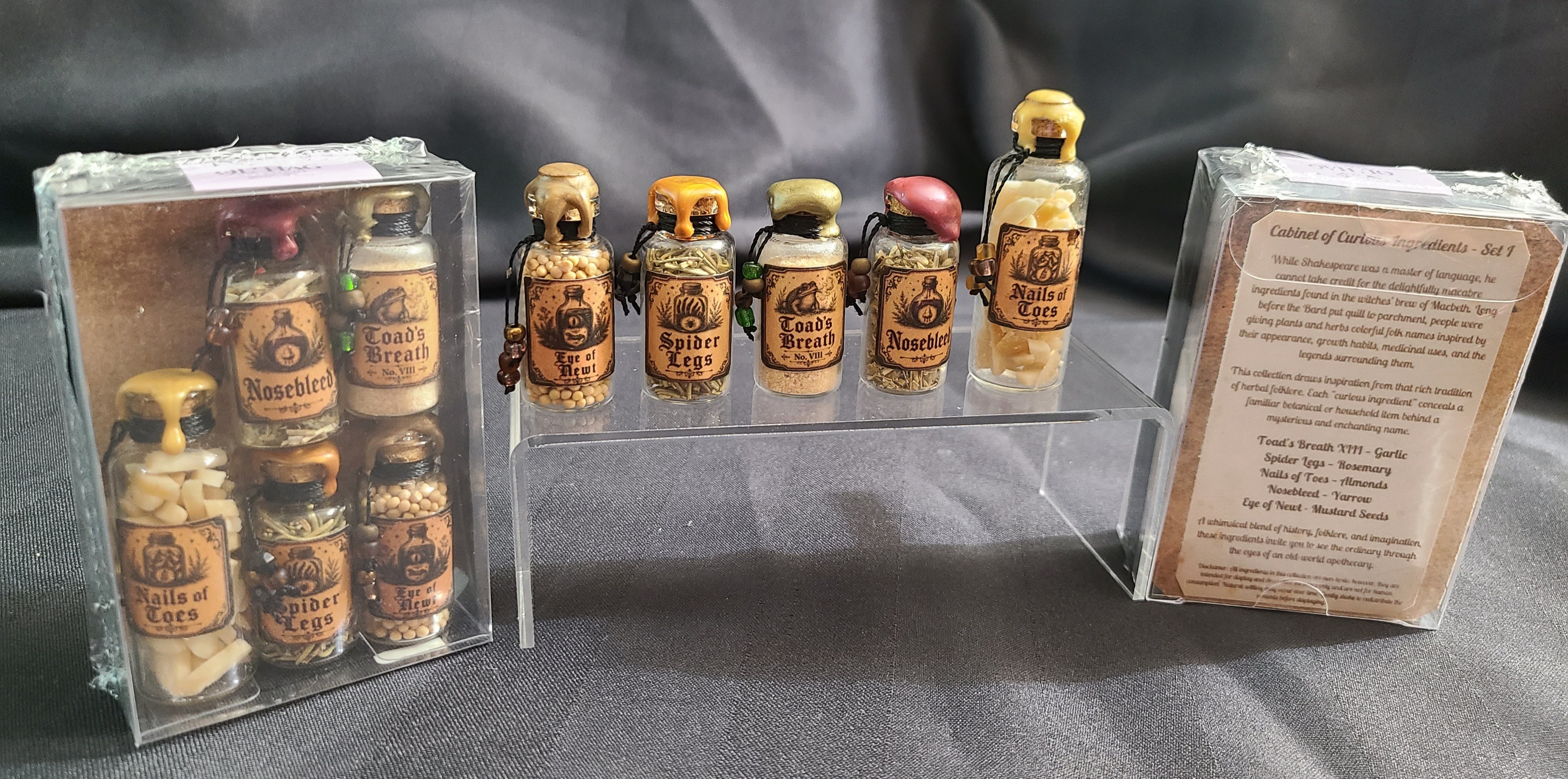 Cabinet of Curious Ingredients Set I - Decorative Potion Bottles