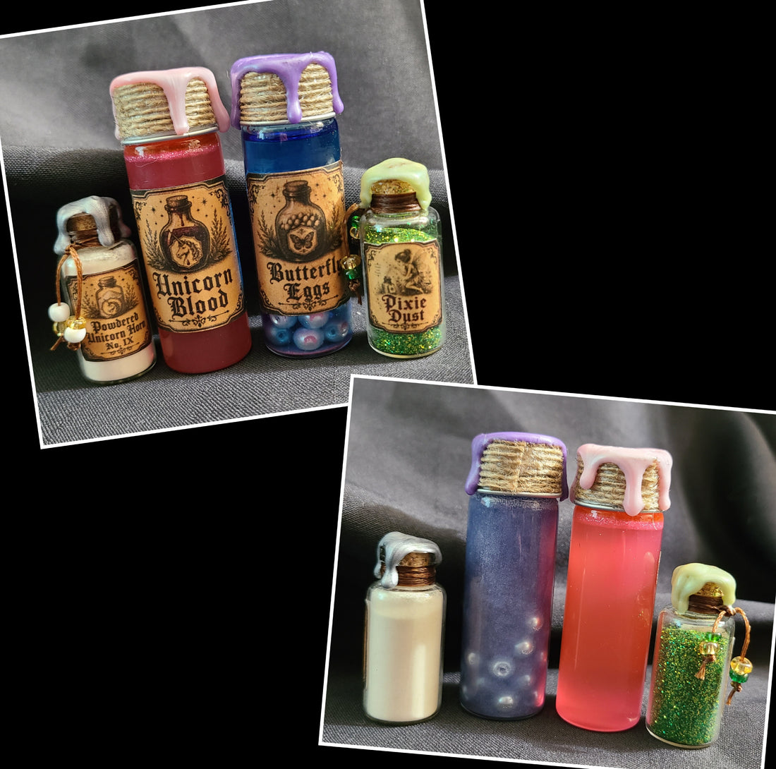 Cabinet of Curious Ingredients Set III - Decorative Potion Bottles