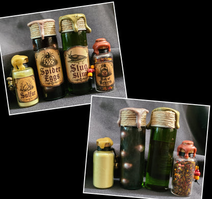 Cabinet of Curious Ingredients Set IV - Decorative Potion Bottles