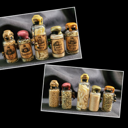 Cabinet of Curious Ingredients Set I - Decorative Potion Bottles