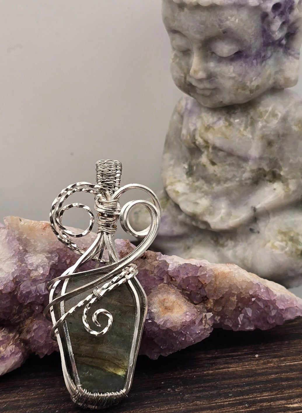 Labradorite Coffin Cut Pendant