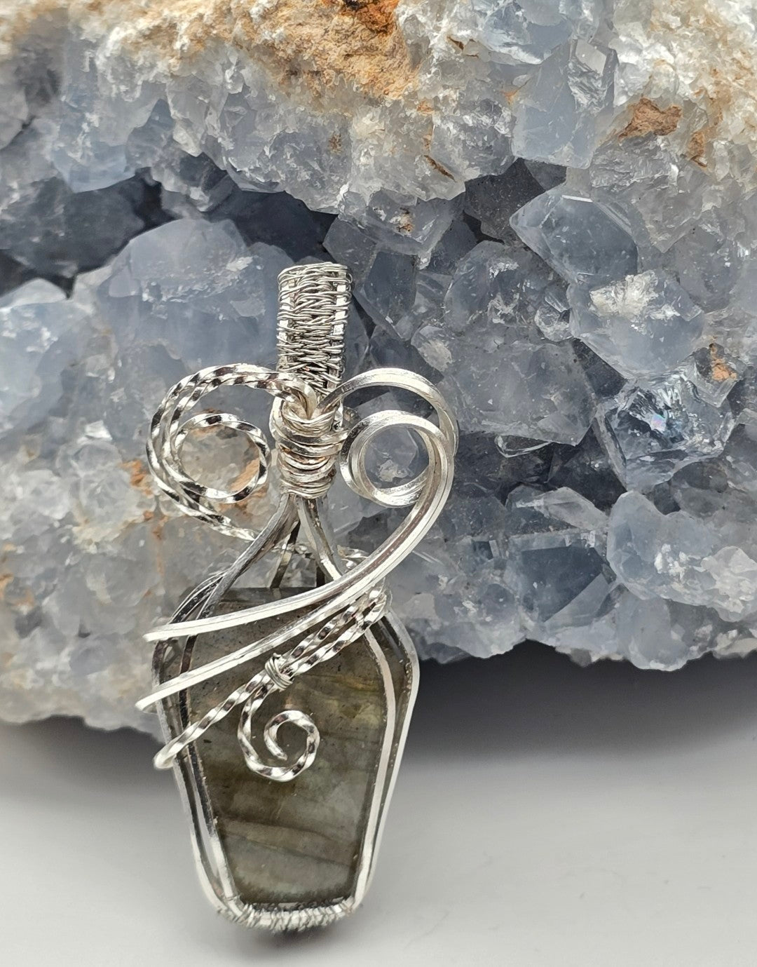 Labradorite Coffin Cut Pendant