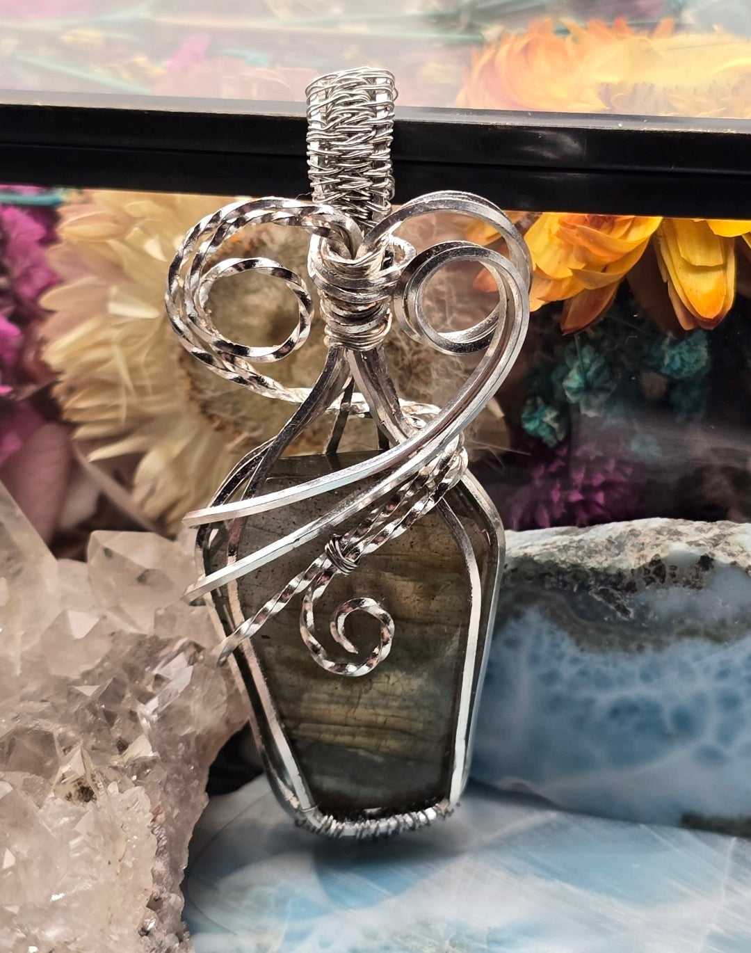 Labradorite Coffin Cut Pendant