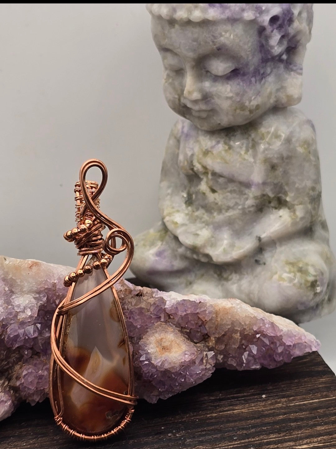 Carnelian Agate Pendant With Beaded Accents