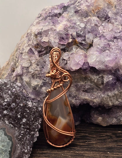 Carnelian Agate Pendant With Beaded Accents