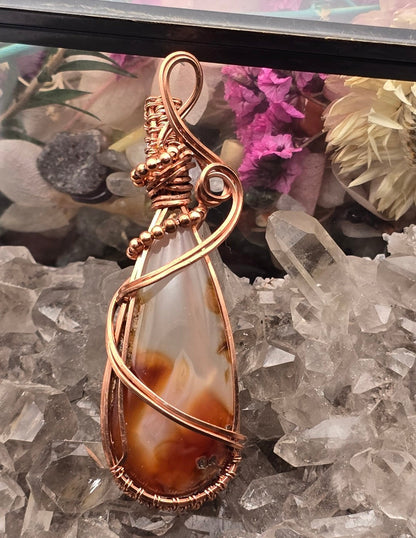 Carnelian Agate Pendant With Beaded Accents