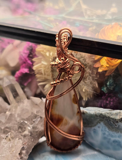 Carnelian Agate Pendant With Beaded Accents