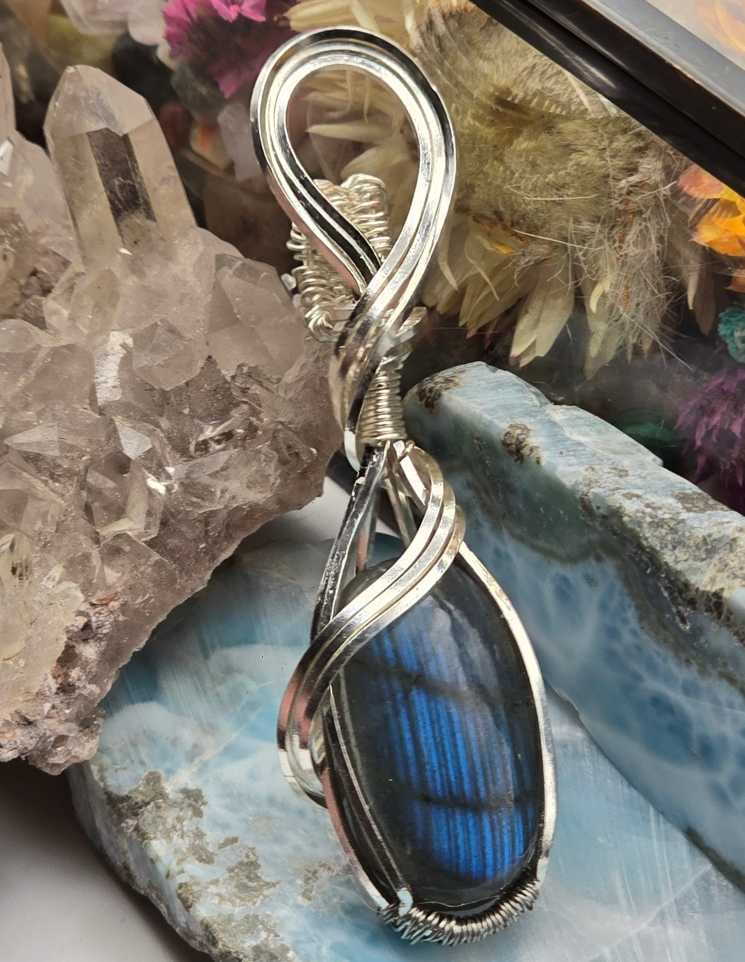 High Blue Flash Labradorite Pendant