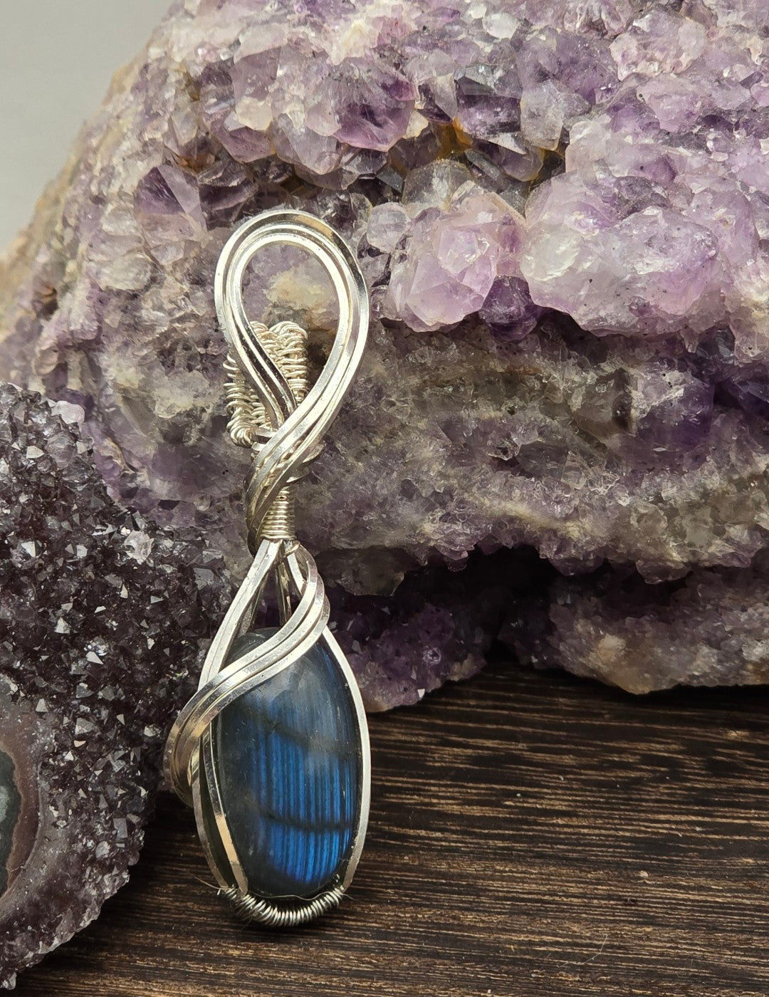 High Blue Flash Labradorite Pendant