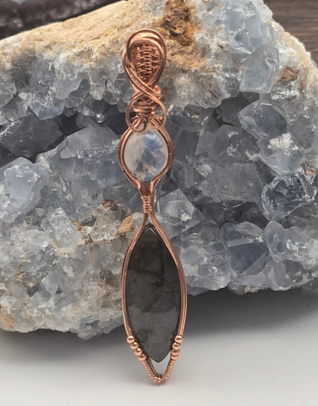 Sunset Labradorite &amp; Moonstone Pendant
