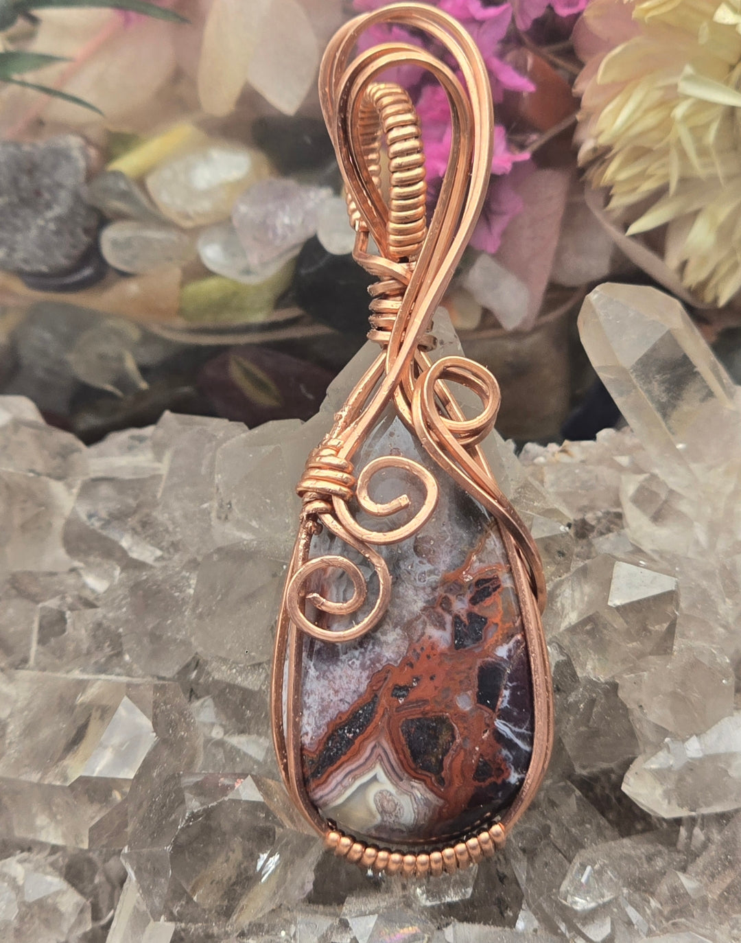 Crazy Lace Agate Pendant