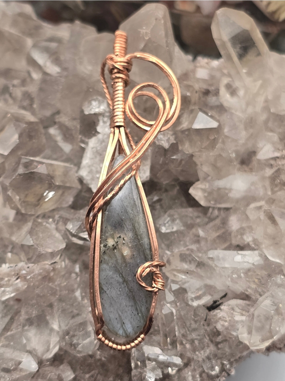 Labradorite Pendant- Subtle Orange Flash