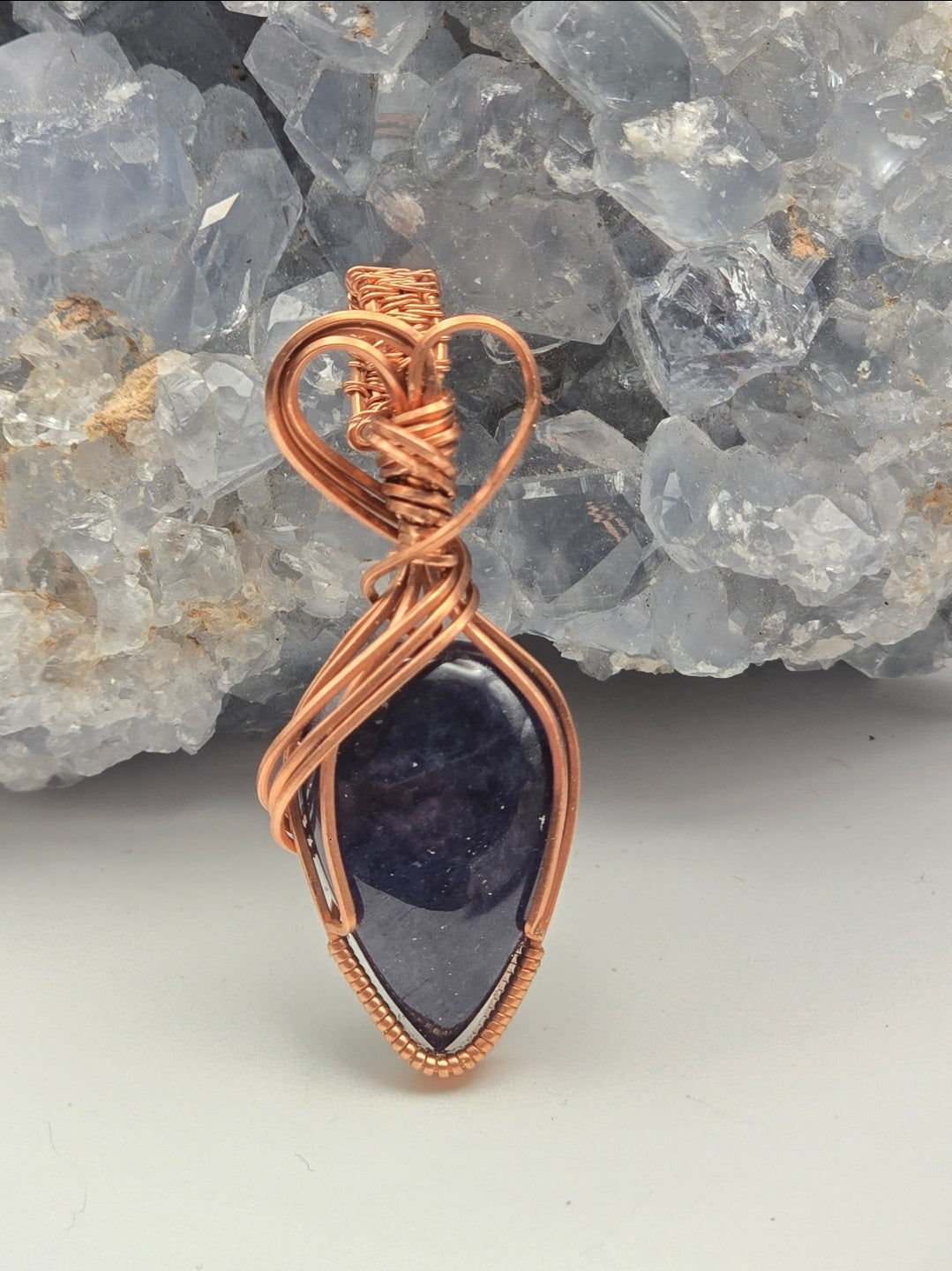 Dark Blue Apatite Pendant