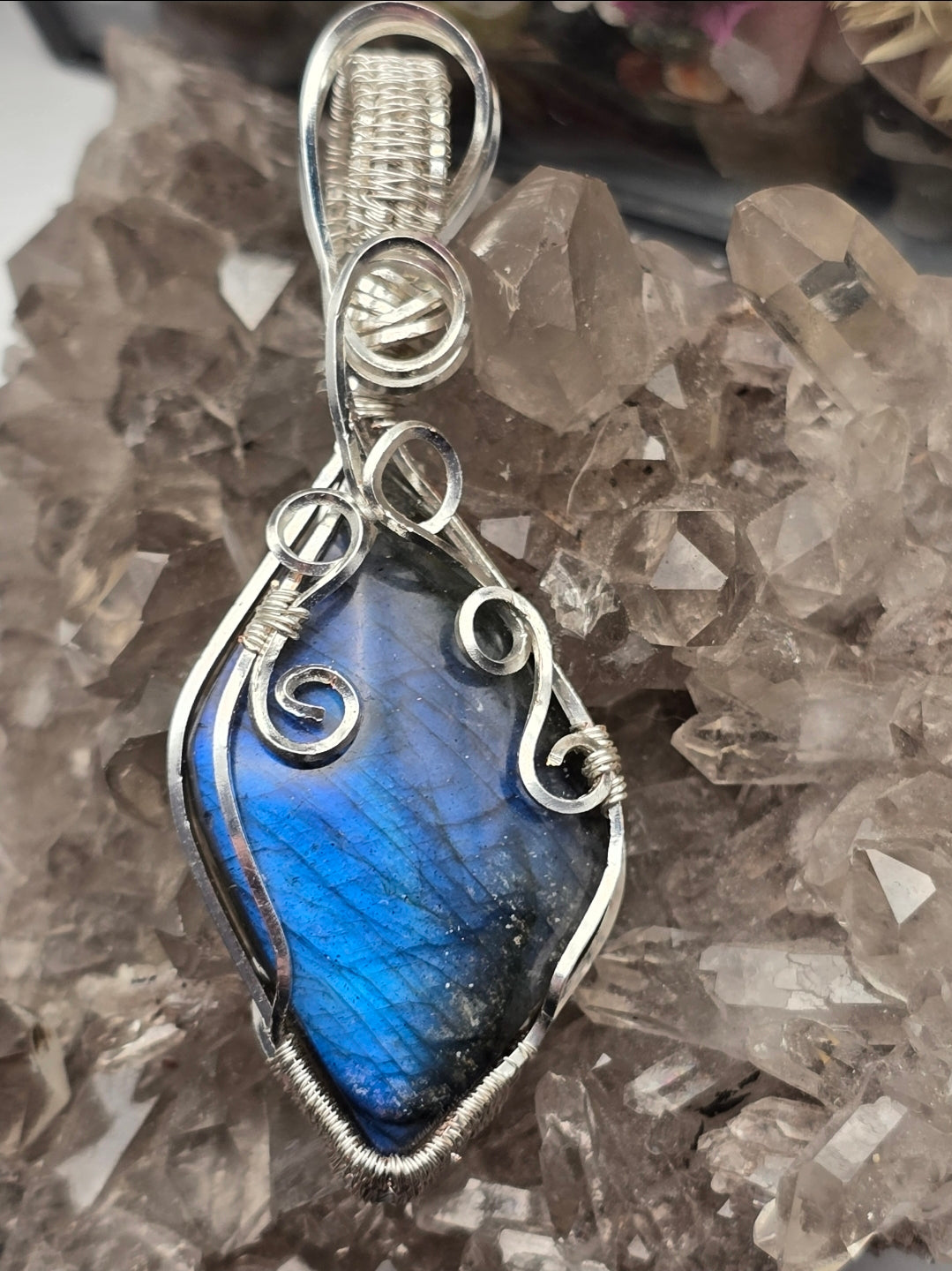 Electric Blue Flash Labradorite Pendant