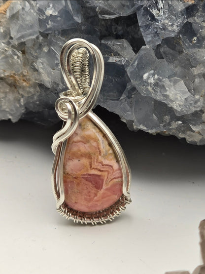 Rhodochroisite 925 Sterling Silver Pendant
