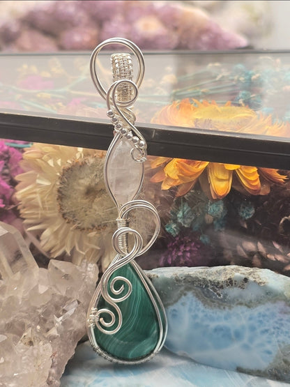 Malachite and Moonstone Pendant