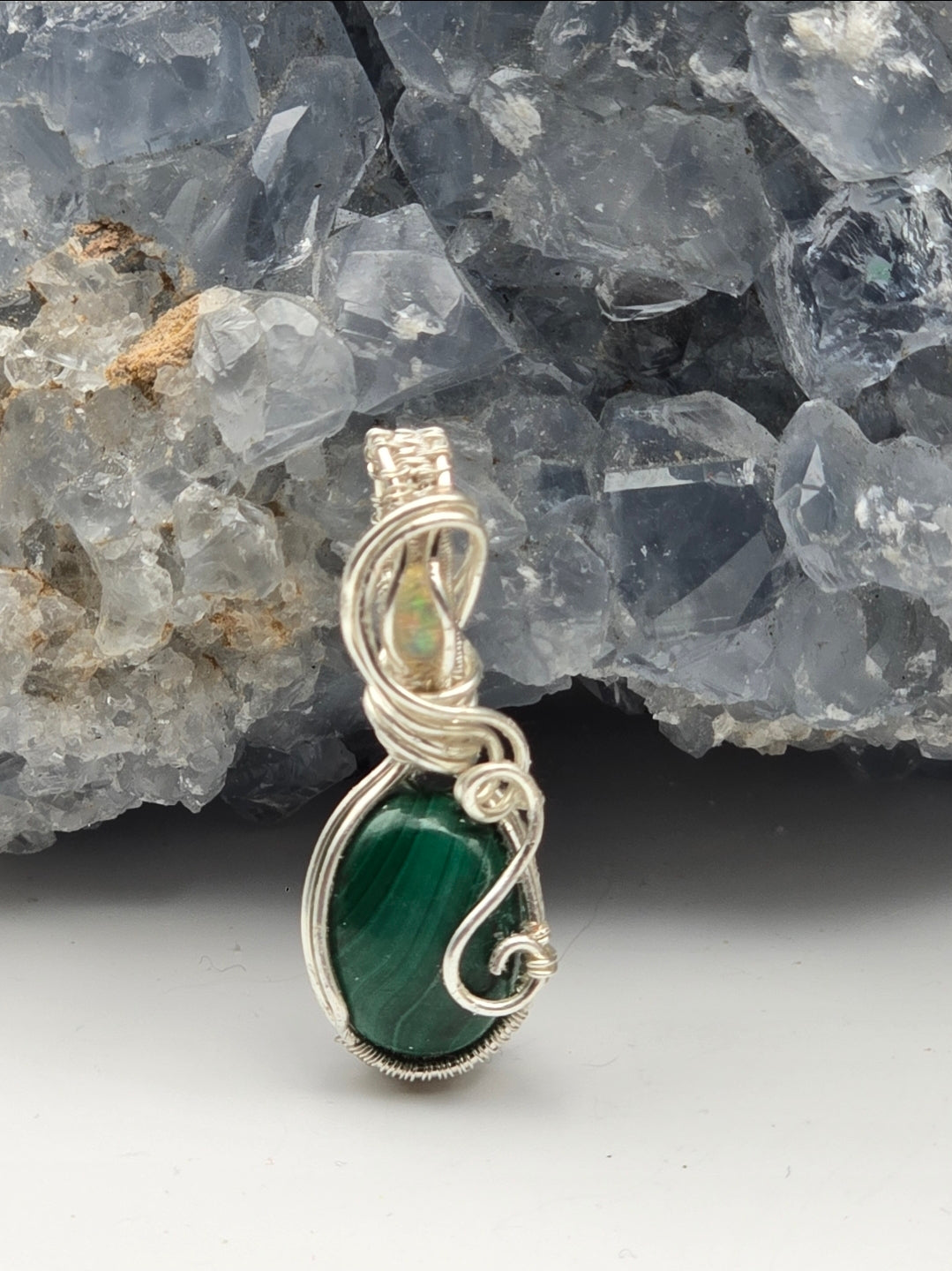 Malachite And Ethiopian Opal Pendant