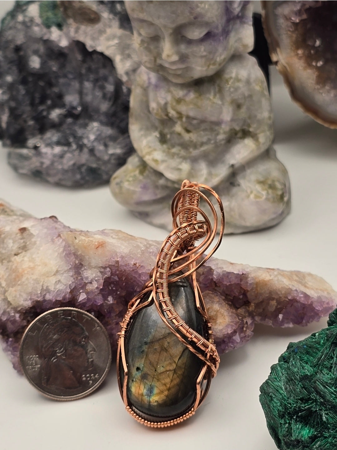 Labradorite Moonflare Teardrop Pendant