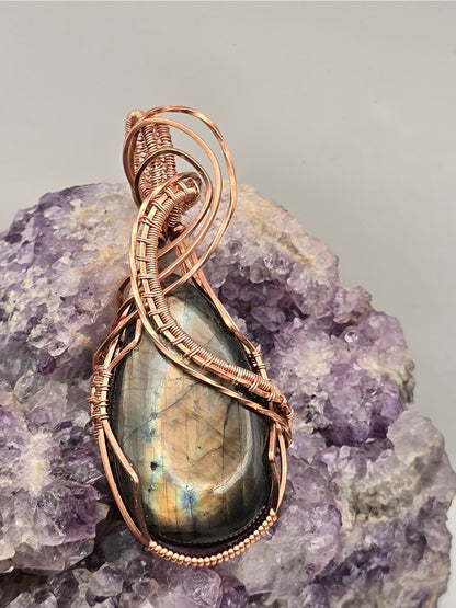 Labradorite Moonflare Teardrop Pendant
