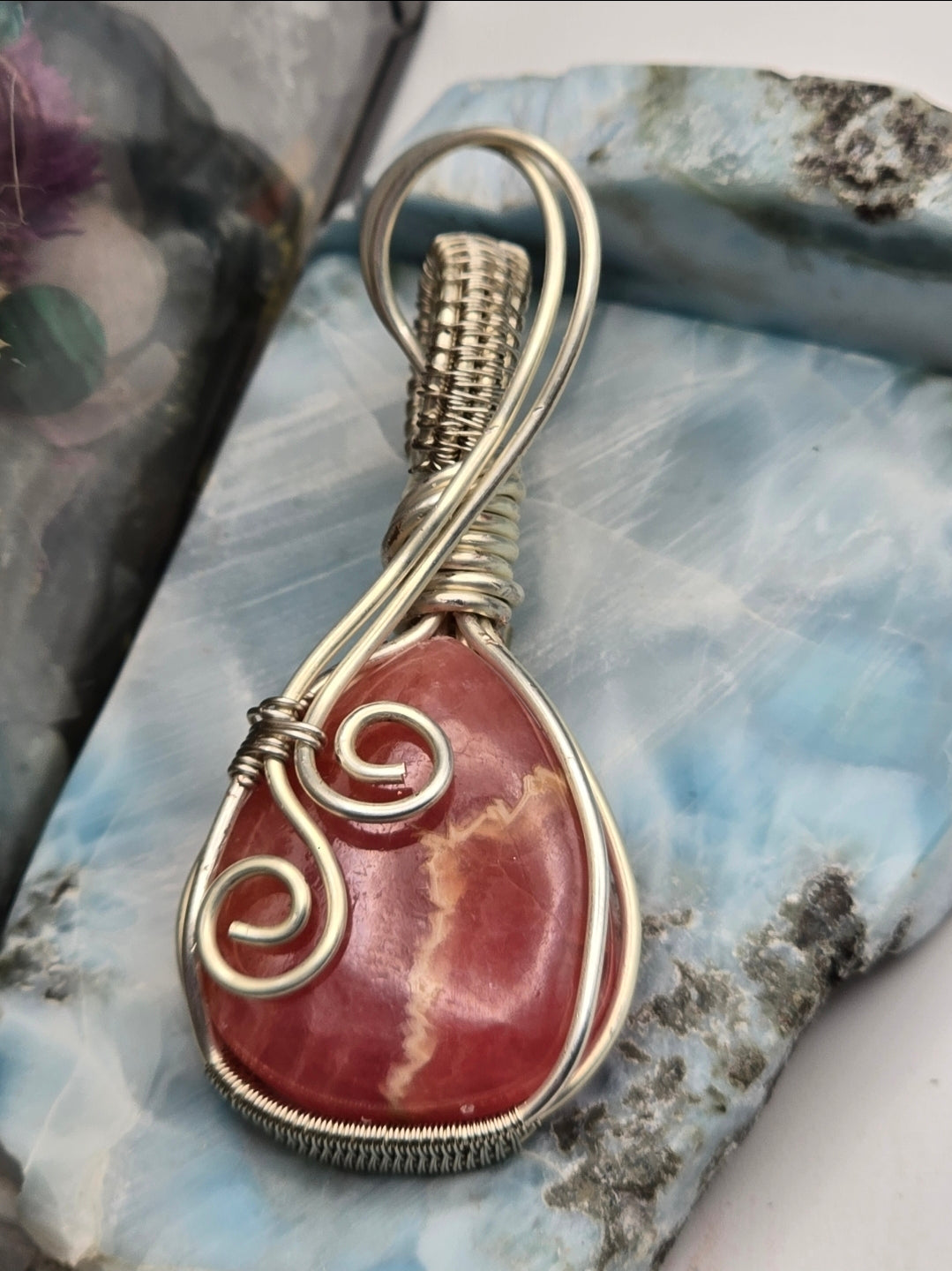 Rhodochrosite Rosewhisper Pendant