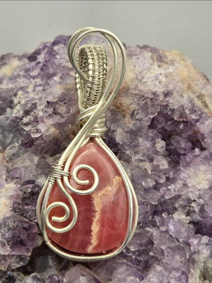 Rhodochrosite Rosewhisper Pendant