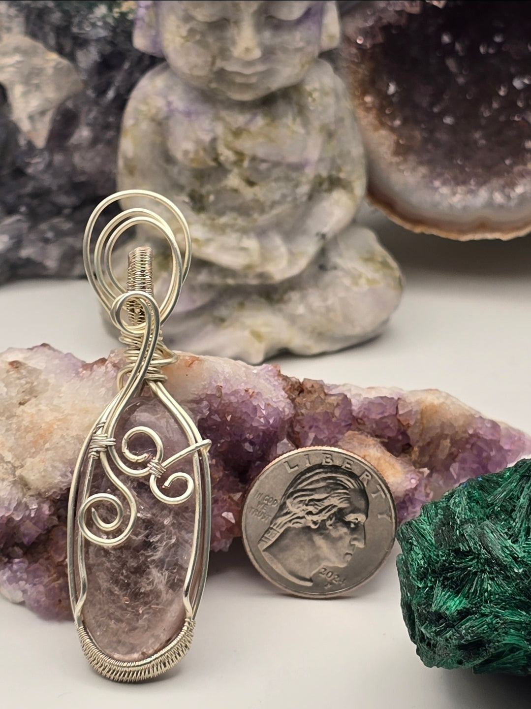 Gem Lepidolite Dreamveil Pendant