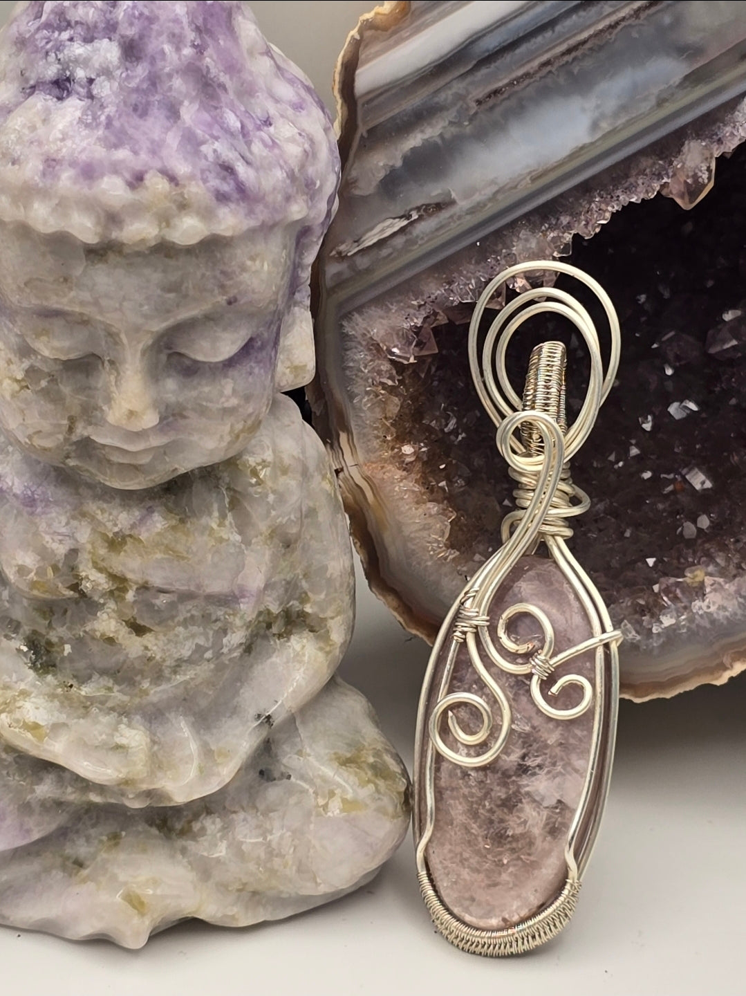 Gem Lepidolite Dreamveil Pendant