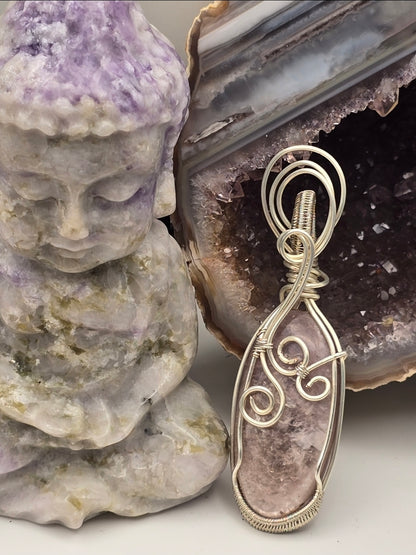 Gem Lepidolite Dreamveil Pendant