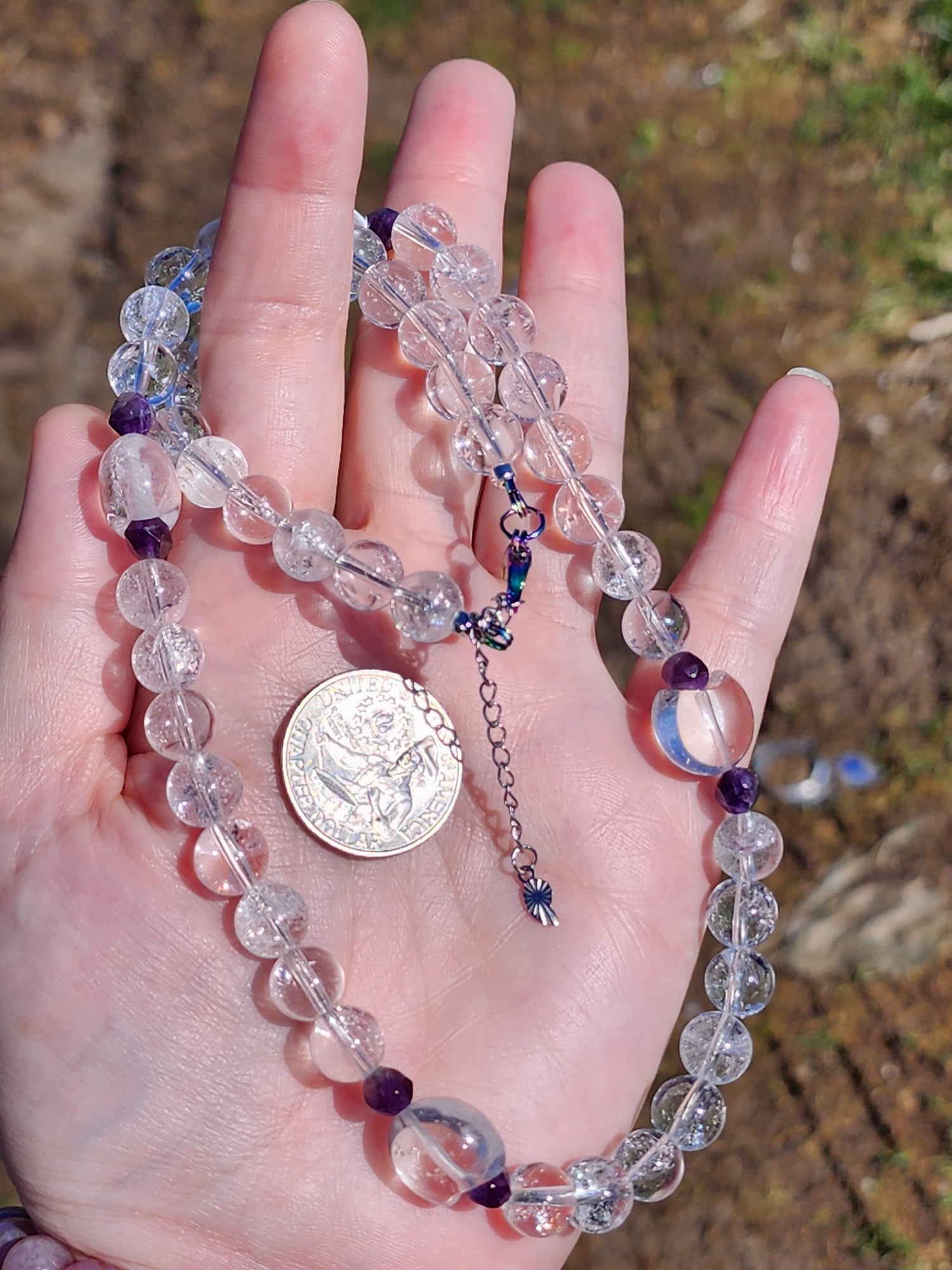 Clear azeztulite &amp; moon