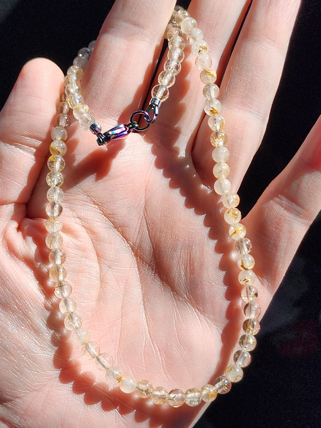 Gold rutile necklace