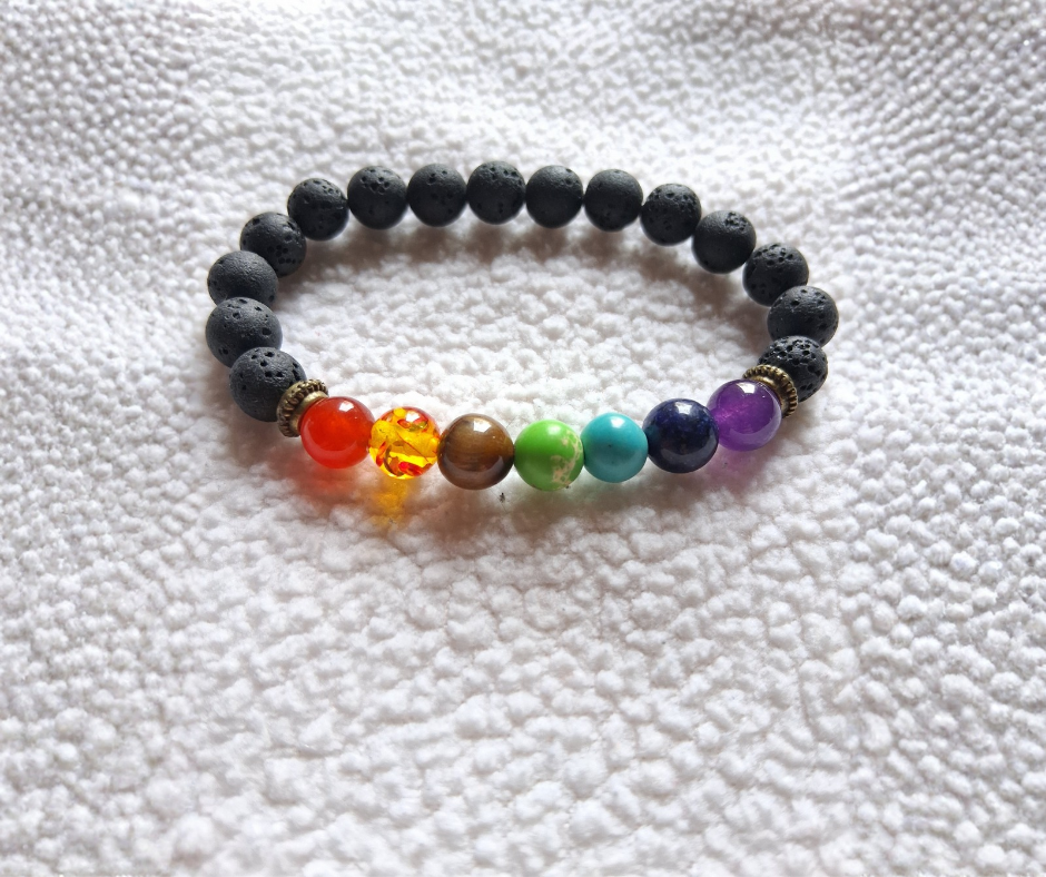 Chakra Lava Bead Bracelet