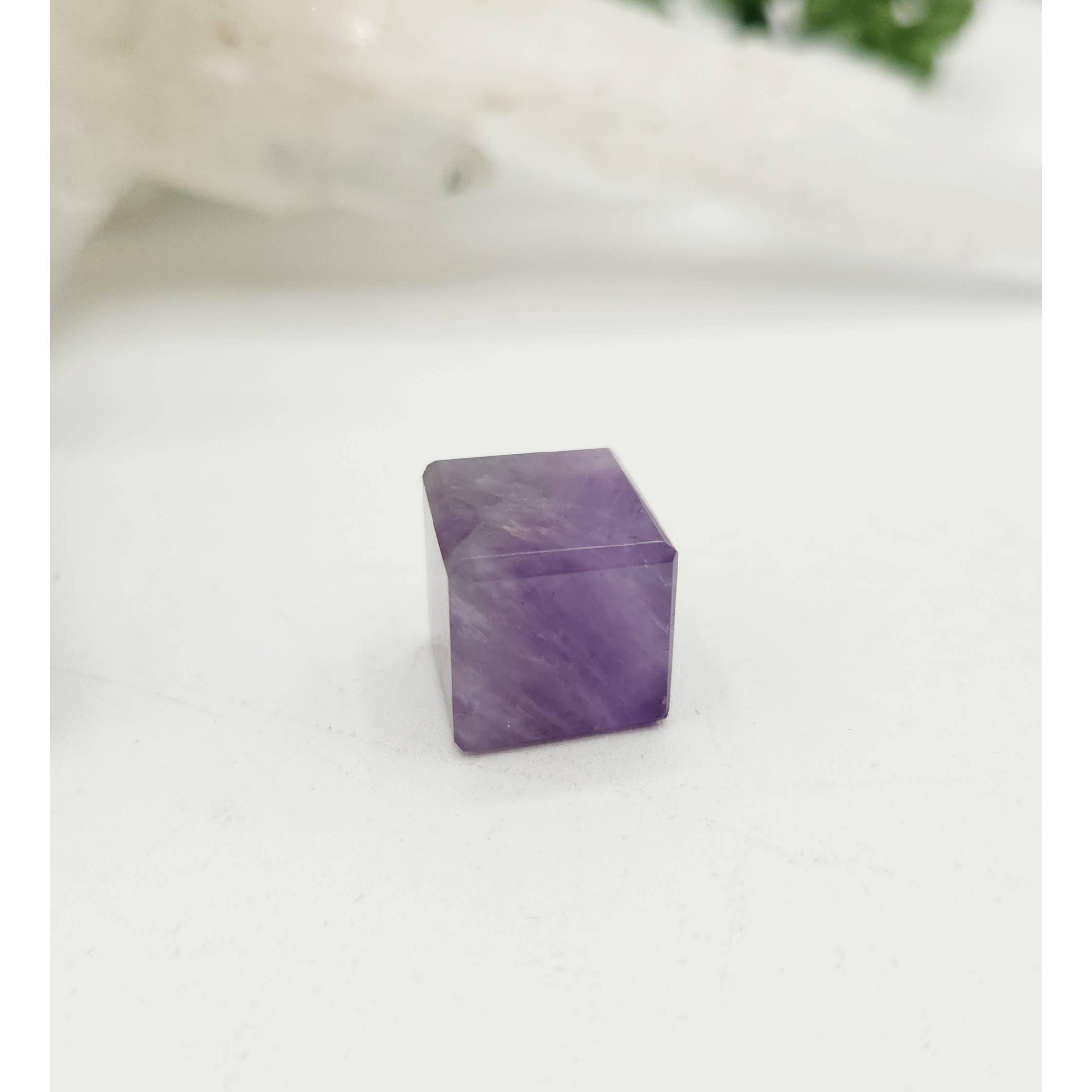 Amethyst 7-Piece Sacred Geometry Crystal Set with Wooden Grid &amp; Velvet Bag
